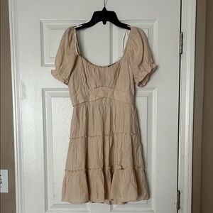 Trixxi Cream Puff Sleeve Mini Dress